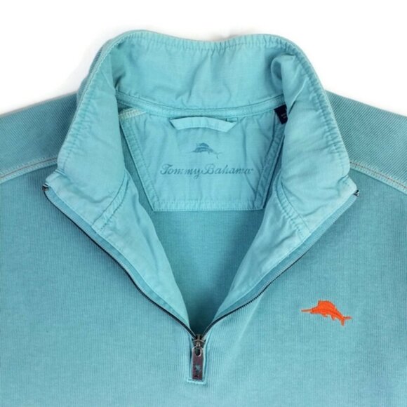 Tommy Bahama Nassau T214575 Blue Half Zip Pullover Sweatshirt Mens Large - Picture 5 of 13